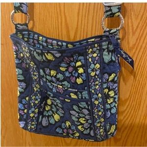 Vera Bradley Indigo Pop Blue Retired Adjustable Cross Body purse.